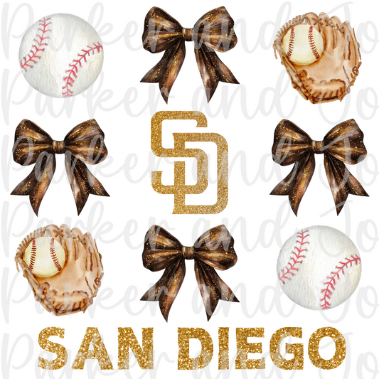 San Diego Padres Glitter PNG