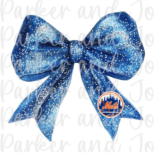 New York Mets Watercolor Bow PNG