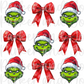 Green Guy Face Red Bows PNG