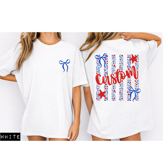 Red White Blue Floral Custom Editable Template