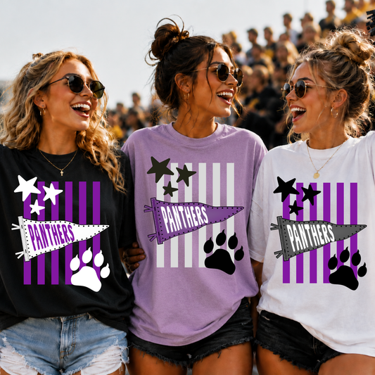 Pennant Stripes Stars School Spirit Editable Template | *blank mockup included