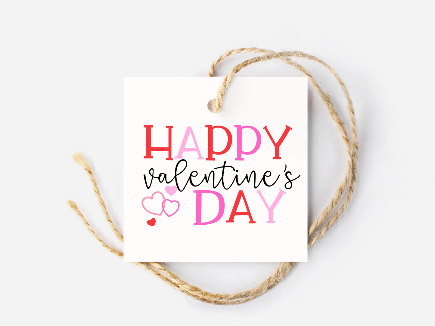 Happy Valentine's Day Printable 2.5 inch Tags | Instant Download PDF File