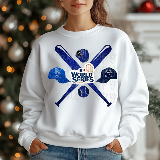 World Series Faux Glitter Bats and Hats PNG