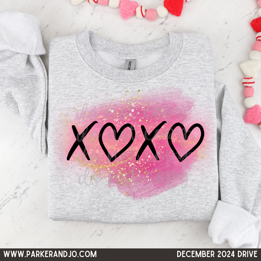 XOXO Pink Gold Splash PNG