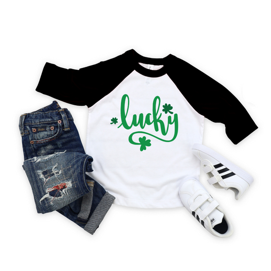 Lucky Shamrock St. Patrick's Day Toddler / Youth Raglan T-Shirt