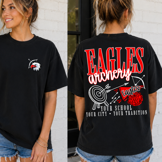 archery School Spirit Mascot Editable Template | *Video Tutorial & Blank Mockup Included