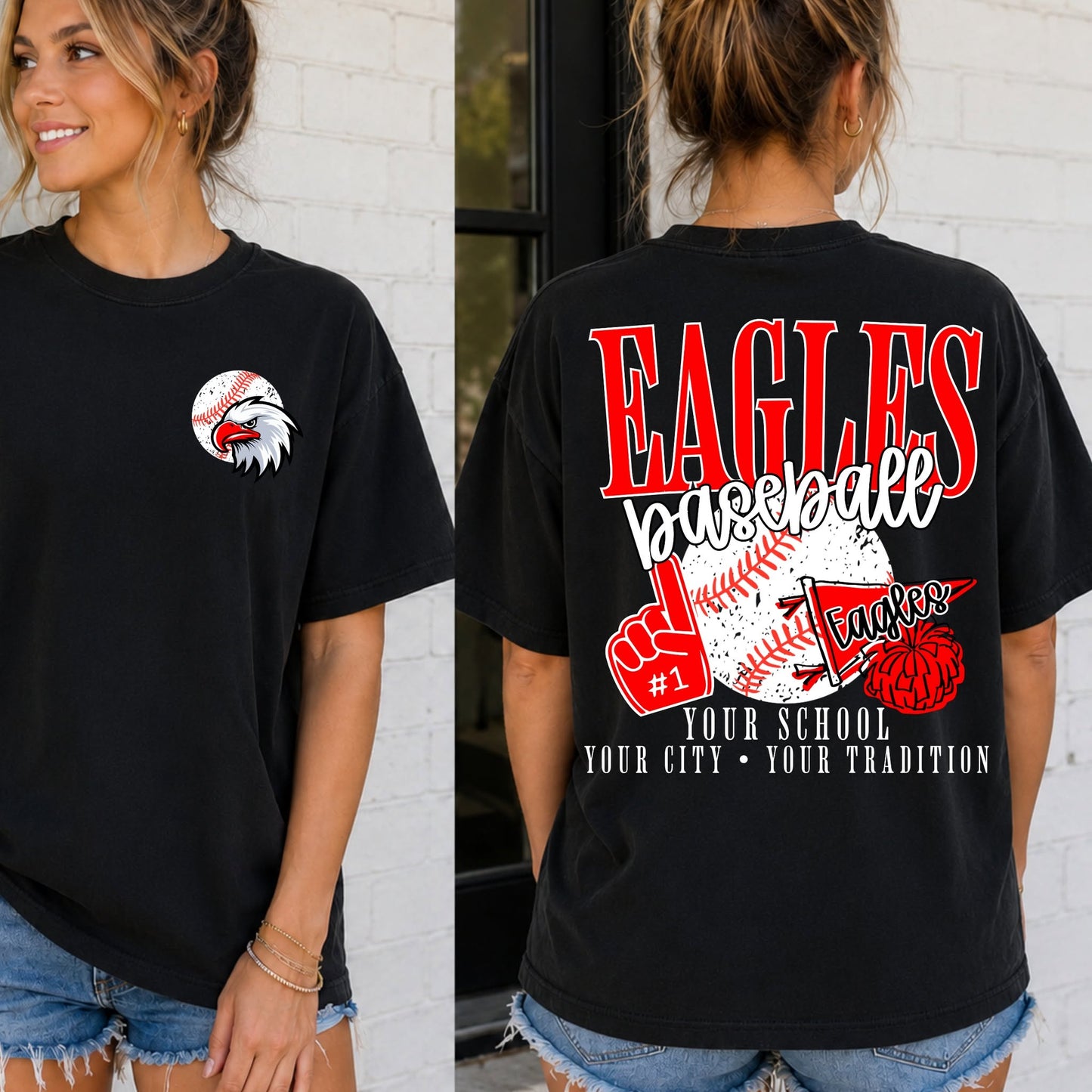 BASEBALL School Spirit Mascot Editable Template | *blank mockup included