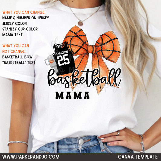 Basketball Bow Canva Template