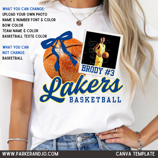 Custom Basketball Polaroid Canva Template