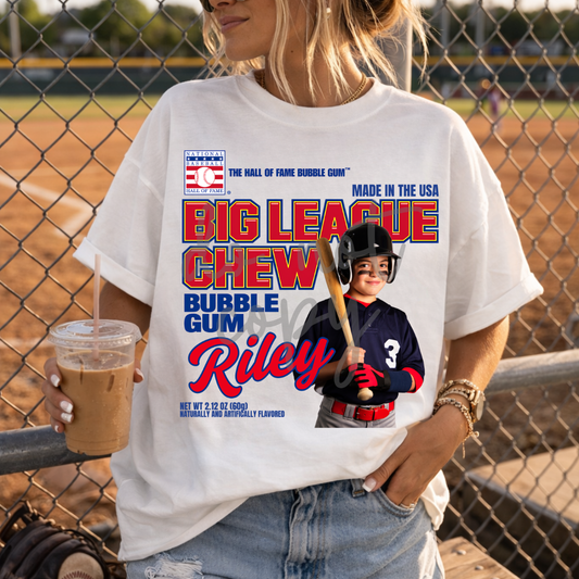 BIG LEAGUE CHEW custom photo EDITABLE CANVA TEMPLATE