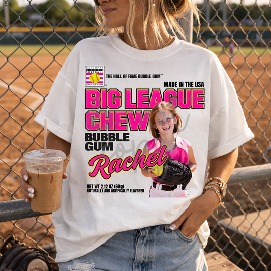 SOFTBALL BIG LEAGUE CHEW custom photo EDITABLE CANVA TEMPLATE