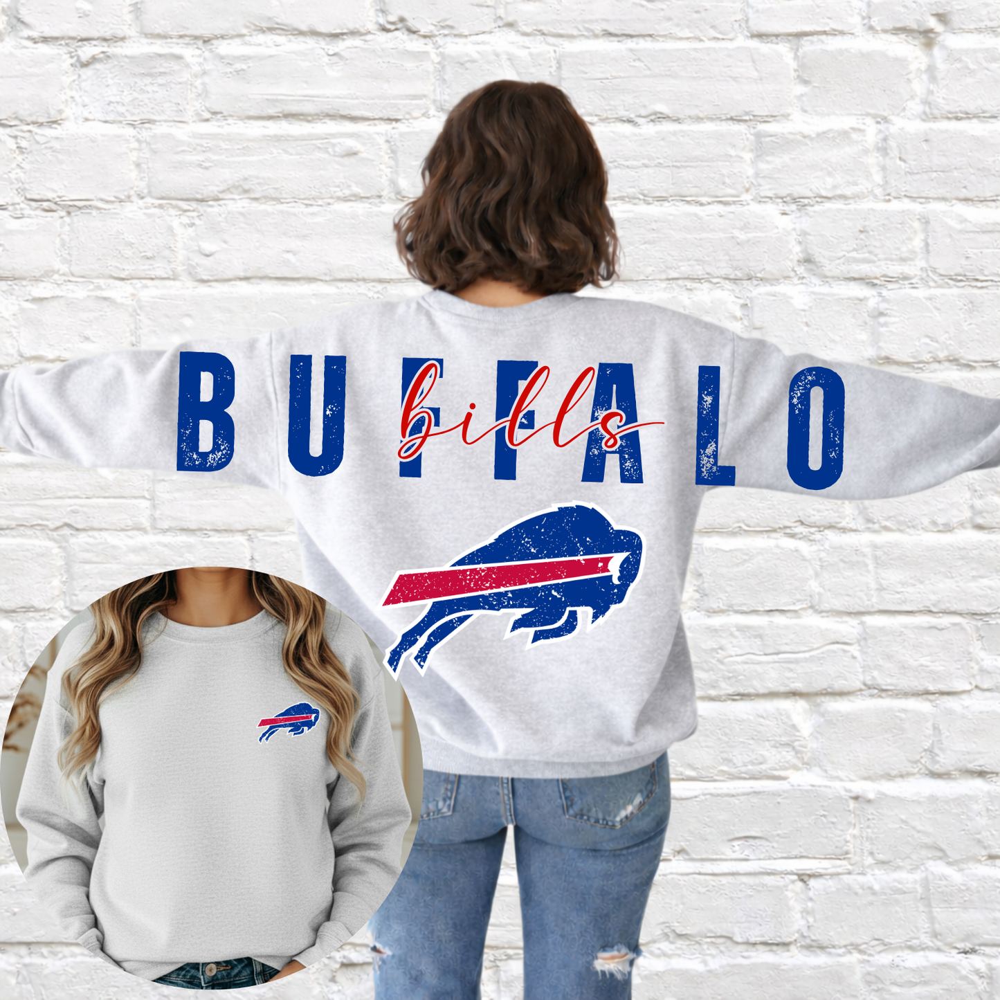 buffalo football big back blue / red 2 pngs