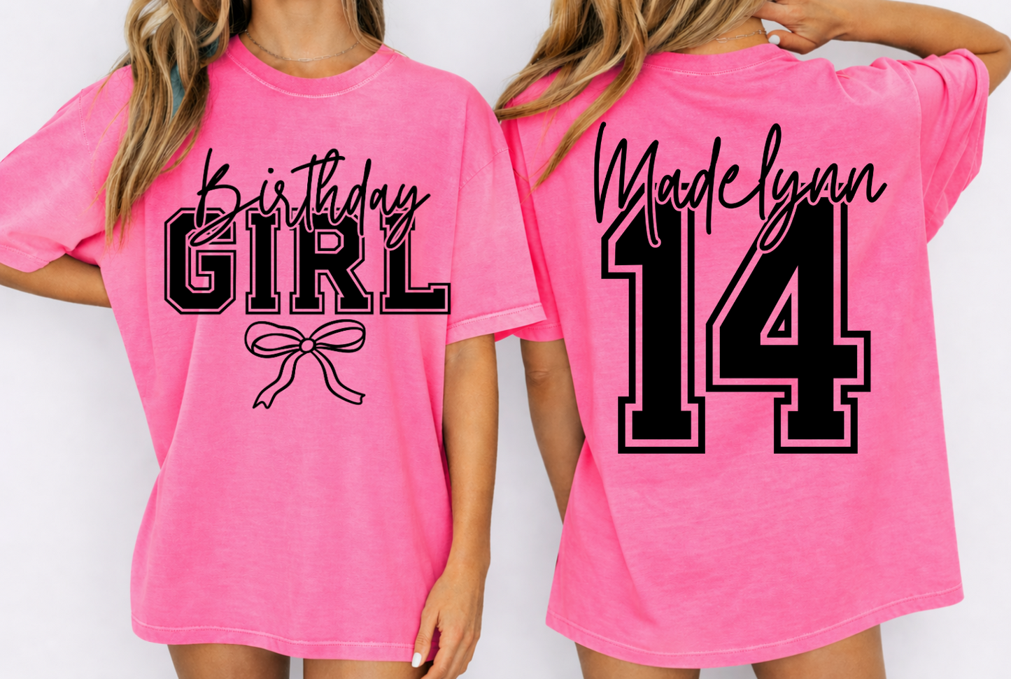 Birthday Girl Name Number Editable Template