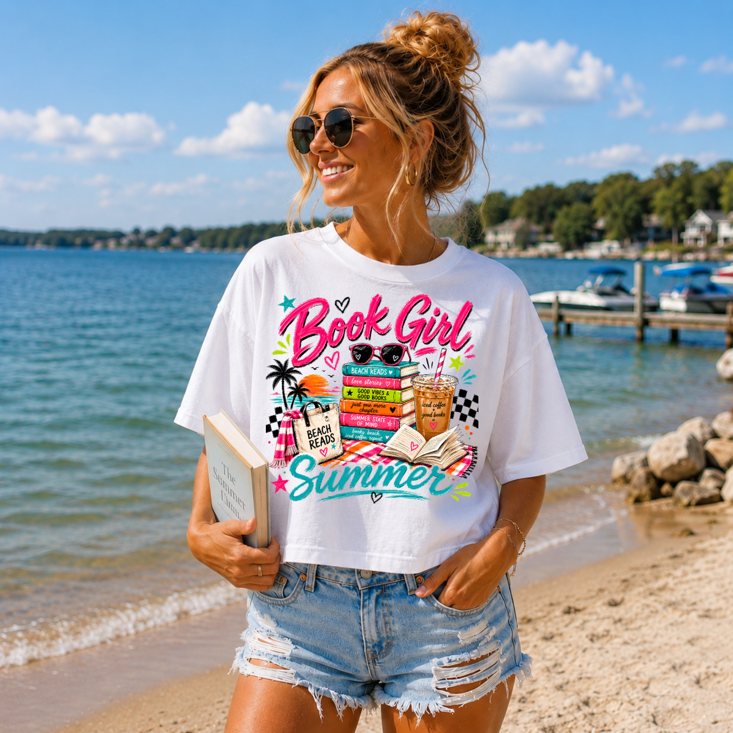 BOOK GIRL SUMMER PNG