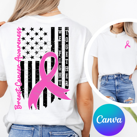 Cancer Awareness Flag Canva Template