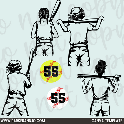 Baseball and or Softball Custom Canva Template