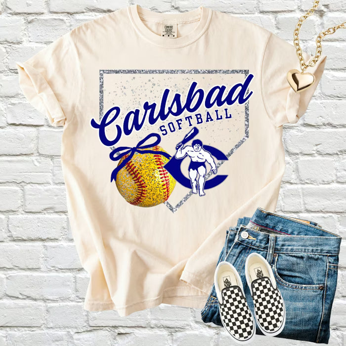 faux glitter softball diamond editable template