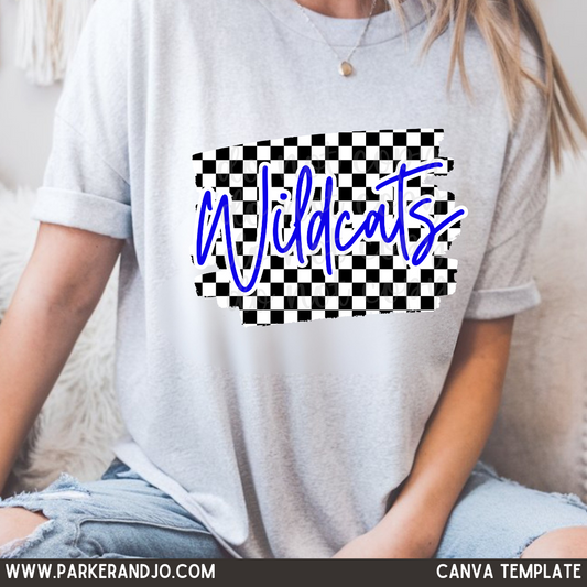 Checkered Mascot Custom Canva Template