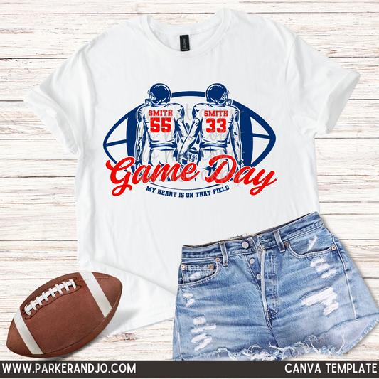 Two players Football Gameday Canva Template