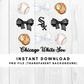 Chicago White Sox Trendy Coquette Bow Baseball PNG File