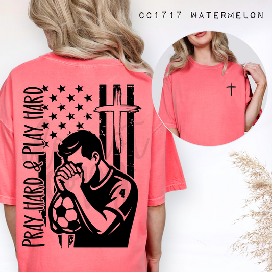 PRAY HARD AND PLAY HARD BOY Soccer CANVA TEMPLATE