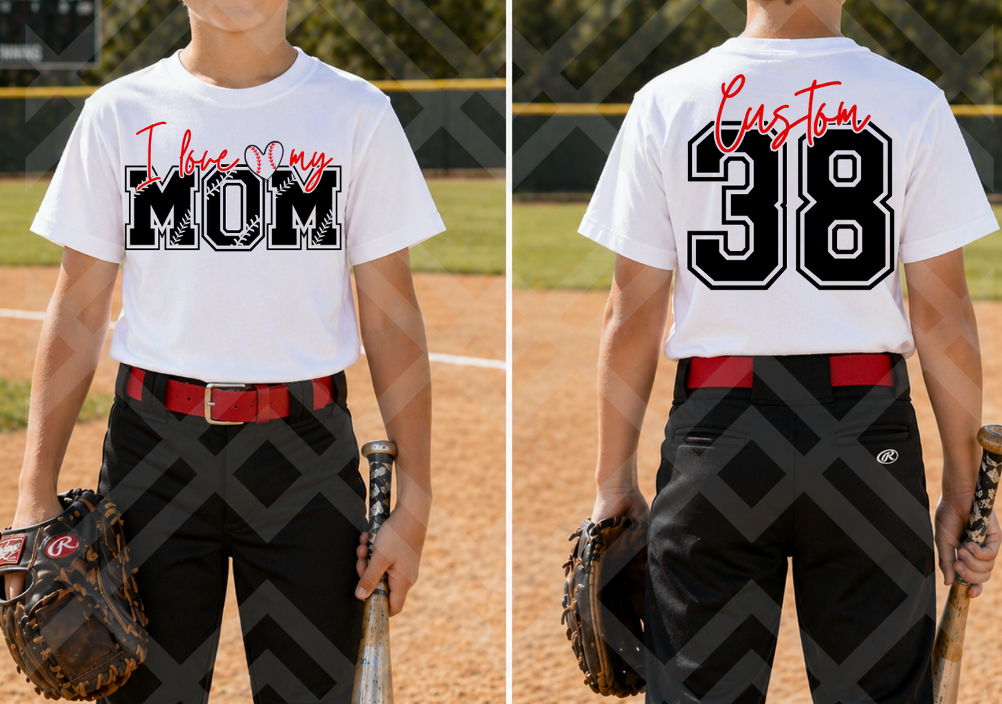 I love my Mom Baseball Mom Editable Template