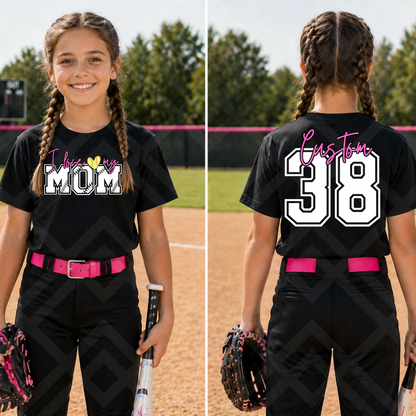 I love my mom Softball Mom Editable Template
