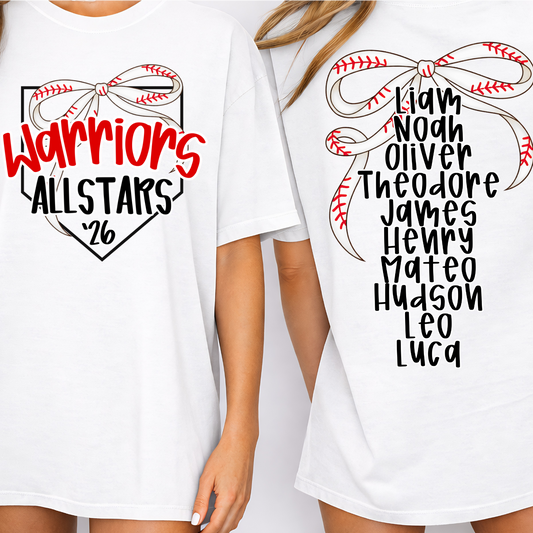 BASEBALL BOW ALLSTARS EDITABLE TEMPLATE