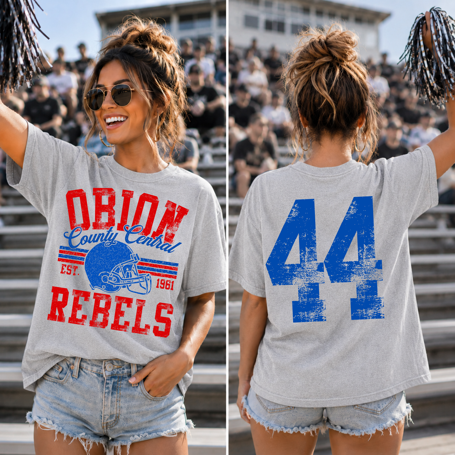 DISTRESSED STRIPES FOOTBALL EDITABLE TEMPLATE  | *Video Tutorial & Blank Mockup Included