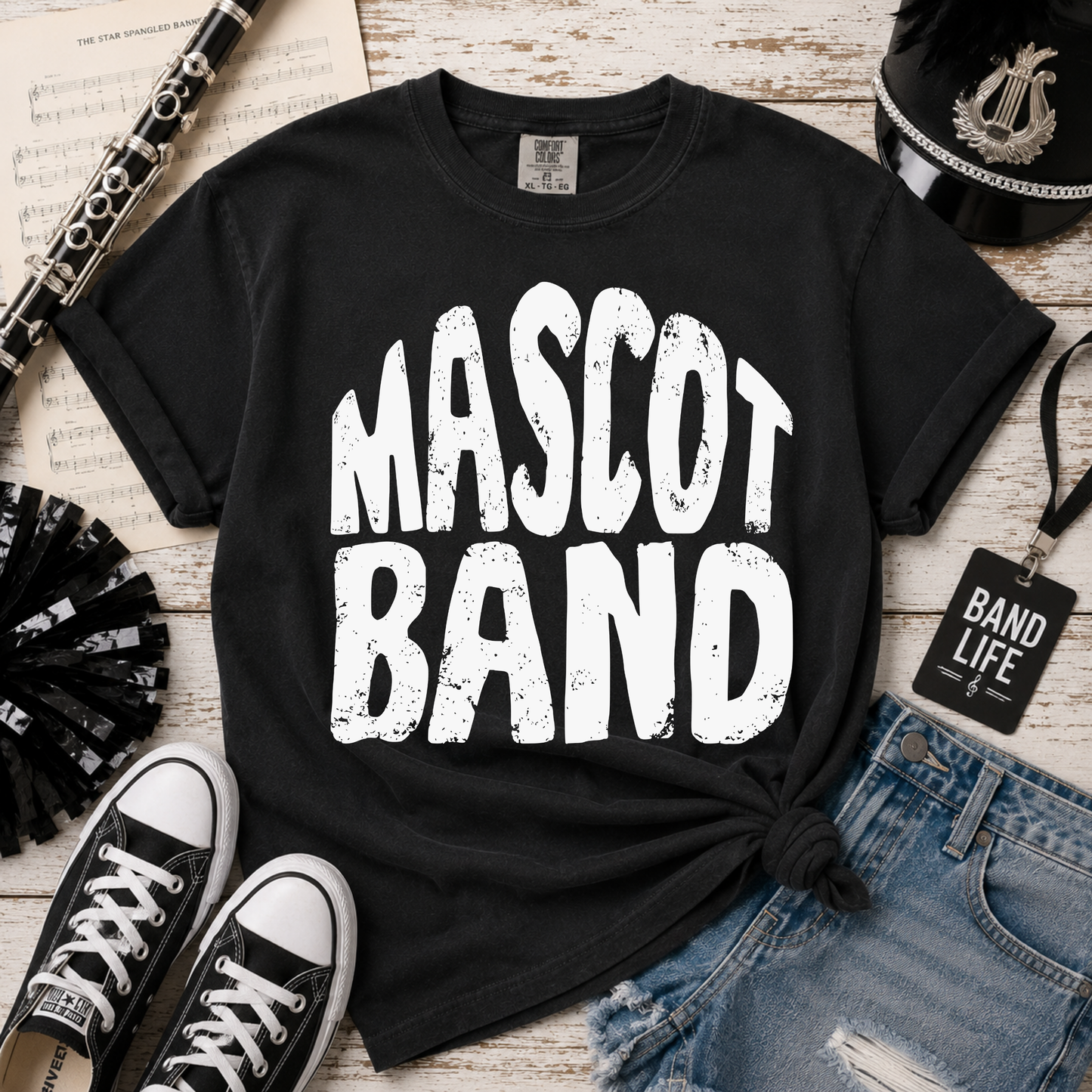 curved mascot band editable template | *blank mockup included