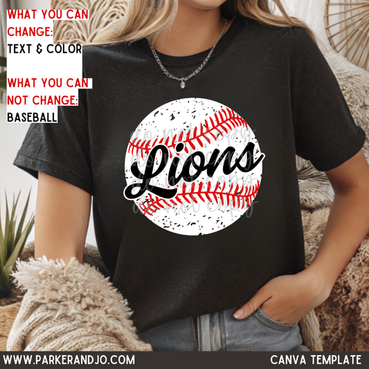 Distressed Baseball Name Template