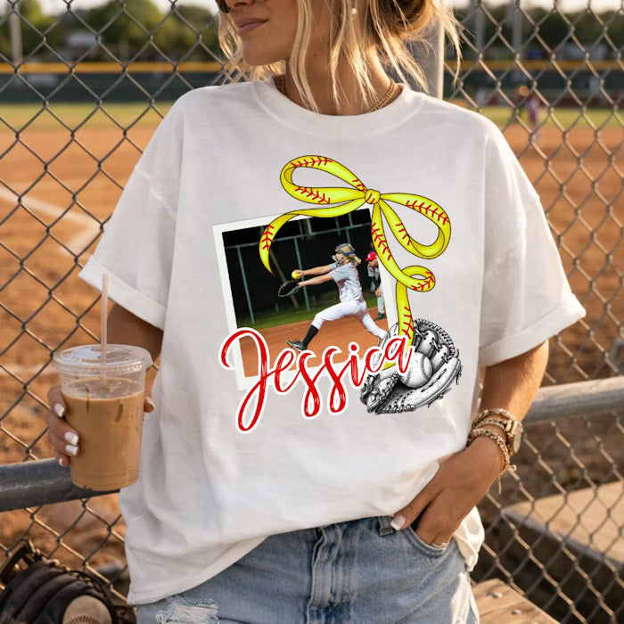 Vintage softball photo editable template