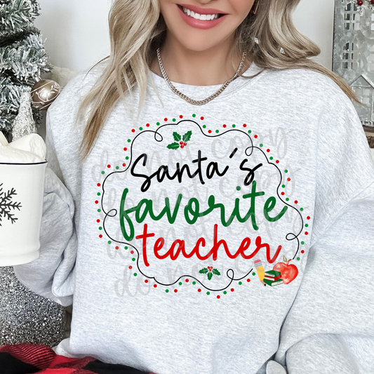 Santa's Favorite Teacher PNG