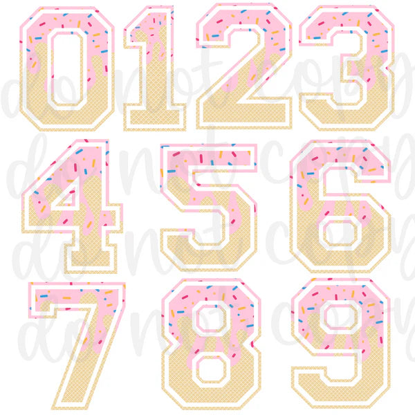 CUSTOM - drip baseball numbers 0-9