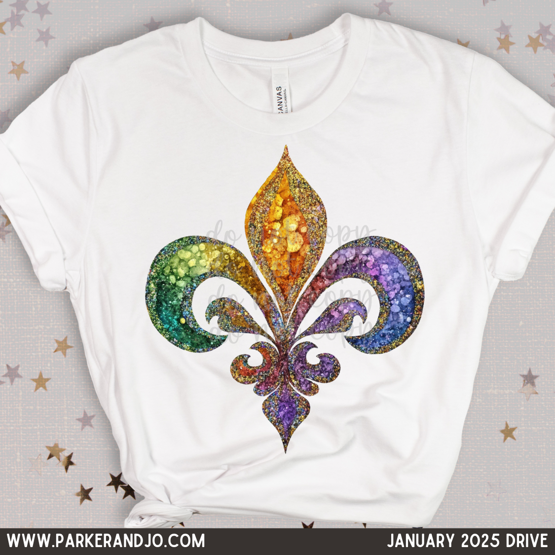 Mardi Gras Watercolor Fleur De Lis PNG