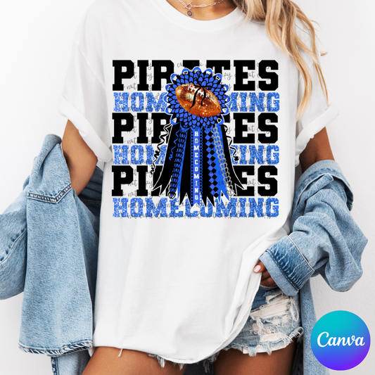 Stacked Homecoming Mum Canva Template