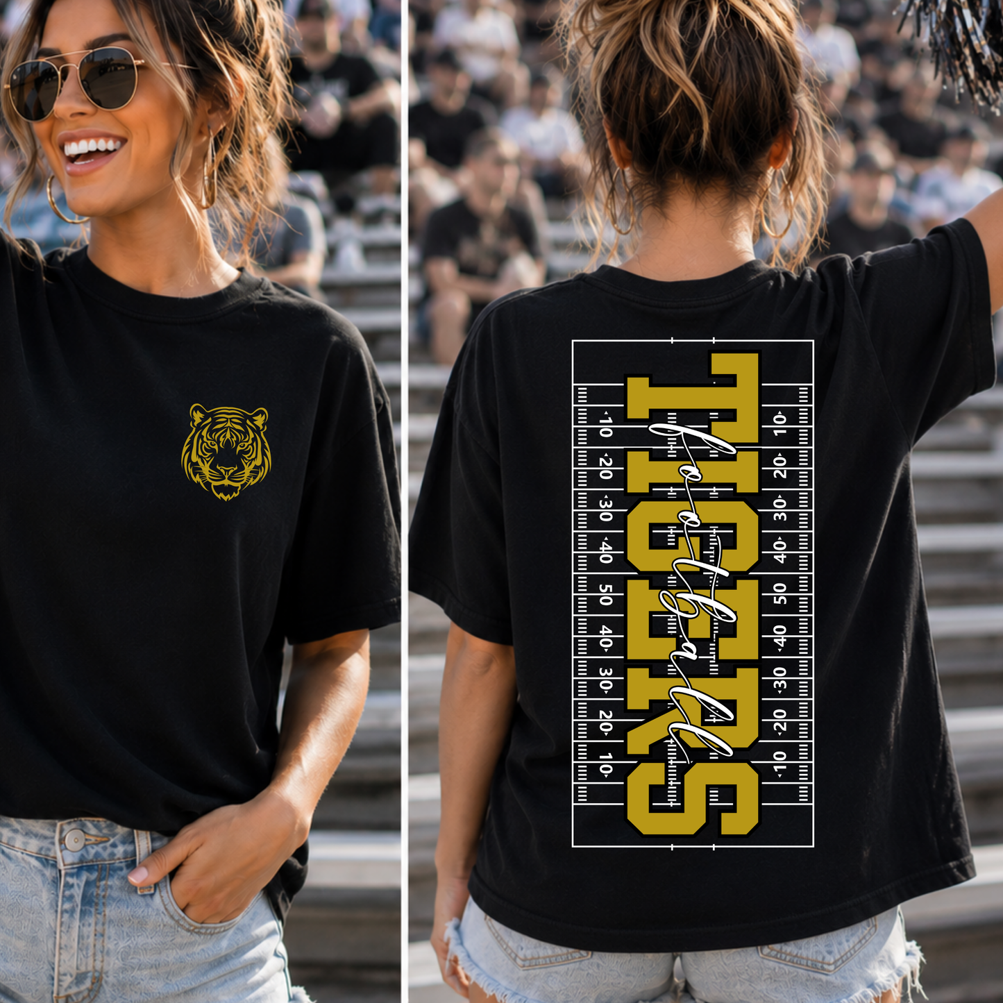Vertical Football Field Editable Template | *blank mockup included