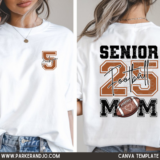Senior Football Mom Canva Template