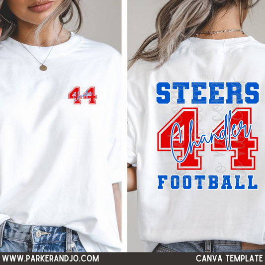 Custom Football Team Number Canva Template