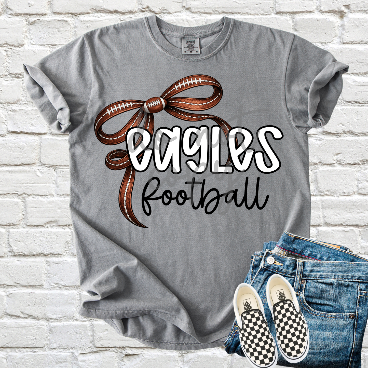 thin football bow editable template