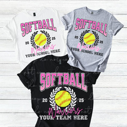 Softball Wreath Editable Template