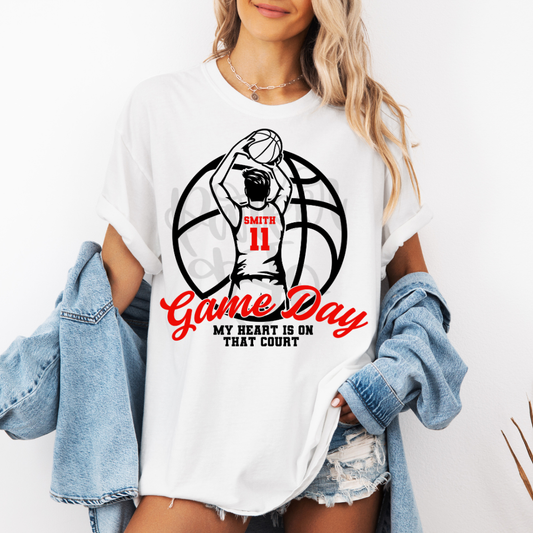 Boys Basketball My Heart is on that Court Canva Template