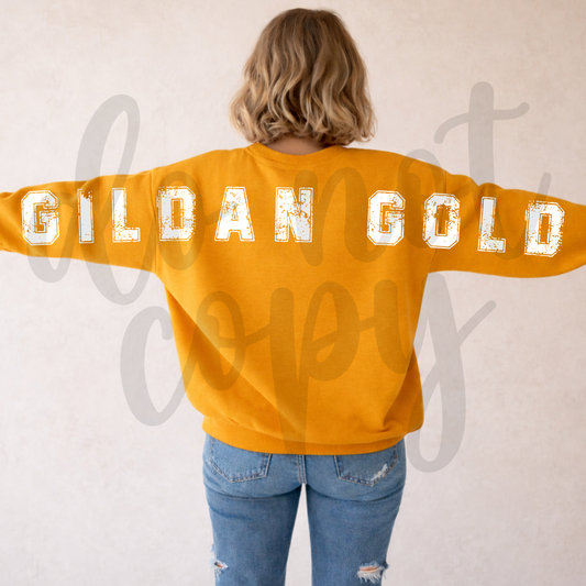 Gildan Gold Wide Long Back Crewneck Mockup