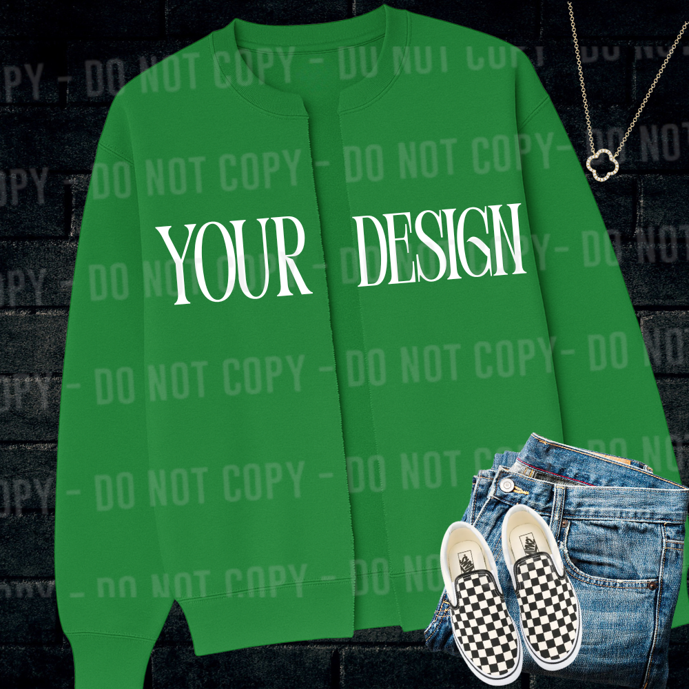 Green Split Sweatshirt Mockup
