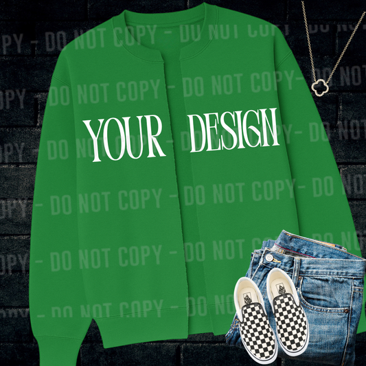 Green Split Sweatshirt Mockup