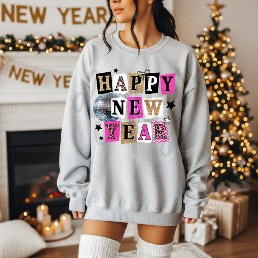 happy new year pink png