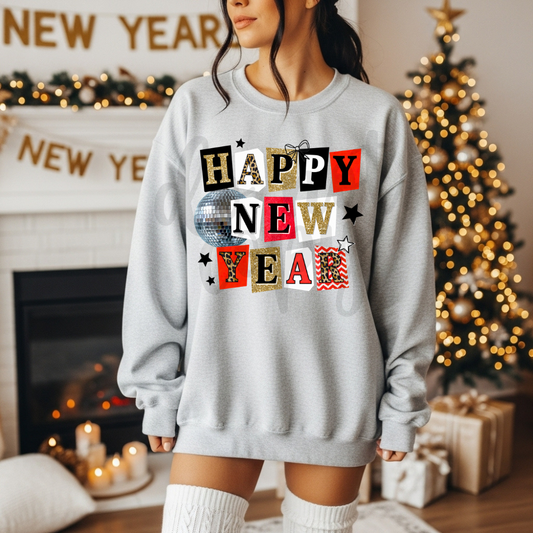 happy new year red png