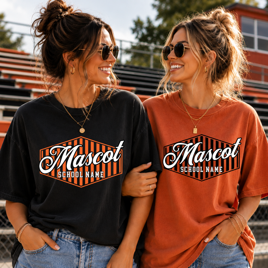 Striped Hexagon school spirit editable template