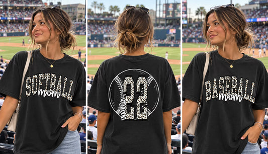 Baseball Softball Leopard Print Mom Editable Template | includes blank mockup