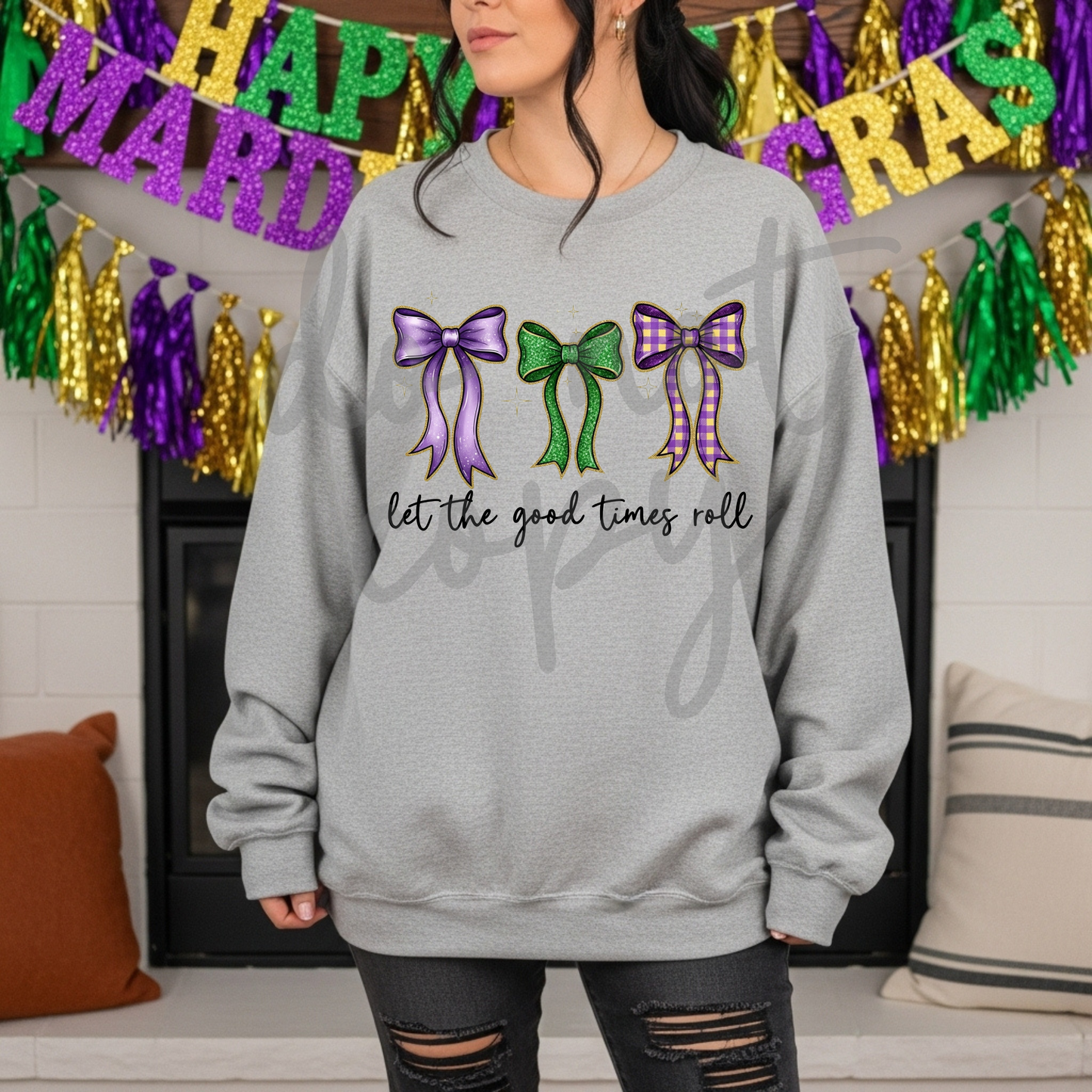 Mardi Gras Bows Let the Good Times Roll png